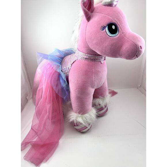 Build-A-Bear BABW 16” Candy Cane Swirl Unicorn Plush Stuffed Animal Toy W/ Dress - Picture 4 of 16